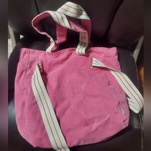 Vintage Aeropostale pink corset ribbon tie tote canvas bag book school purse